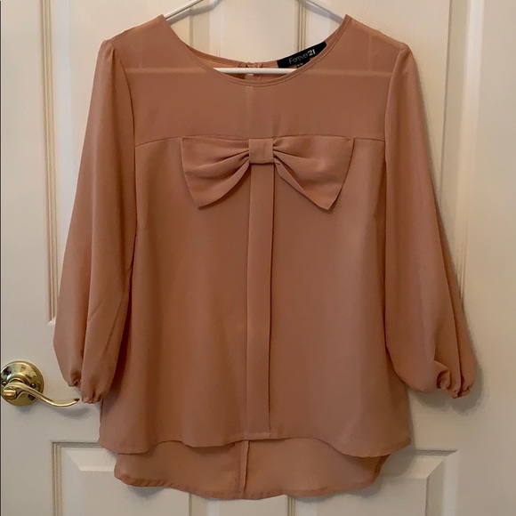❣️❗️FINAL PRICE➖DONATING SOON. F21 bow blouse - Picture 1 of 4